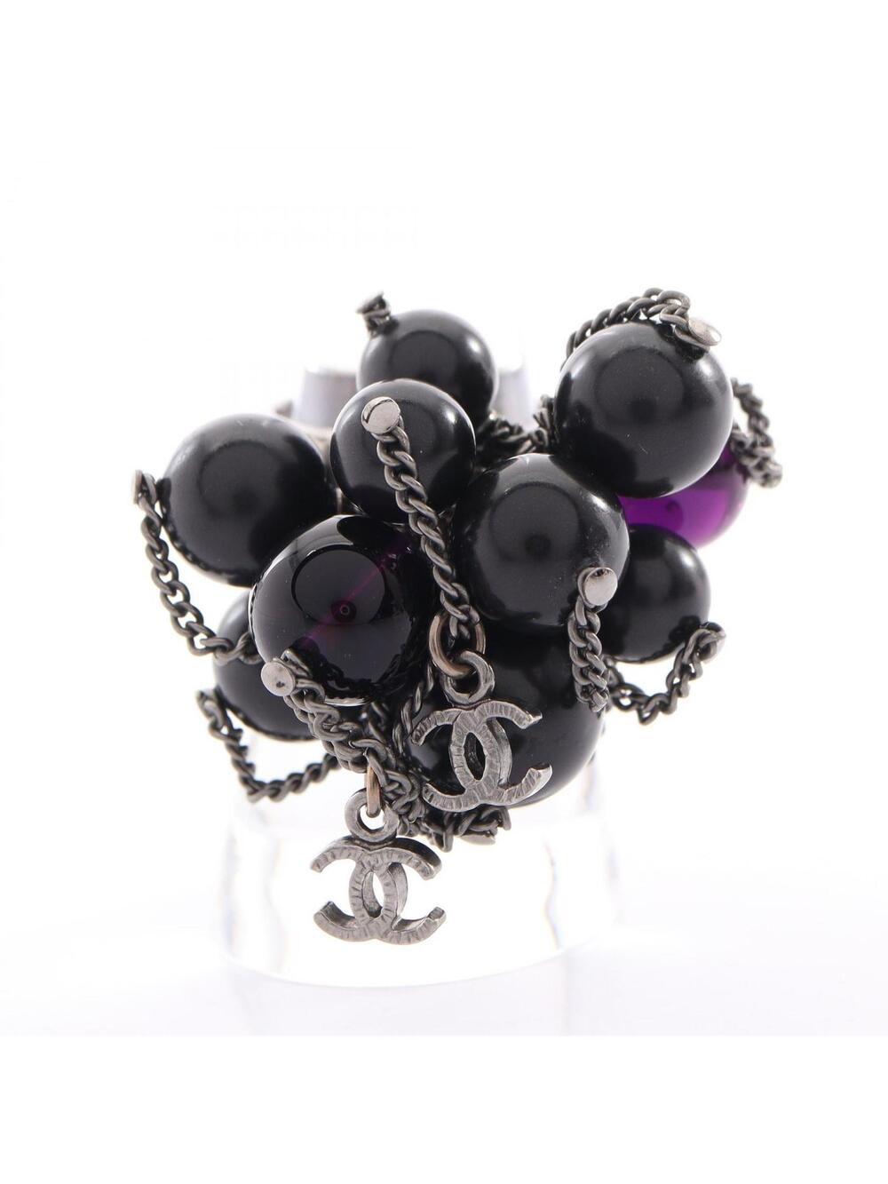 Chanel Coco Mark Chain Ring Ss Beads #297095C50B